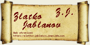 Zlatko Jablanov vizit kartica